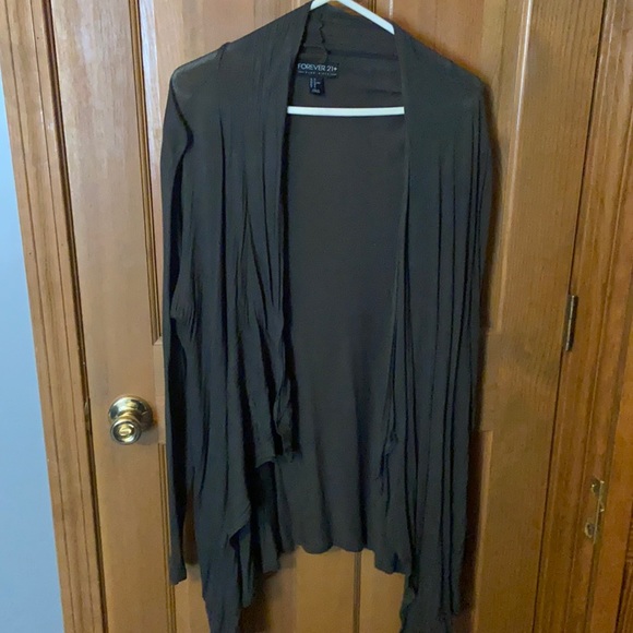 Sweaters - Forever 21+ thin green cardigan 1X